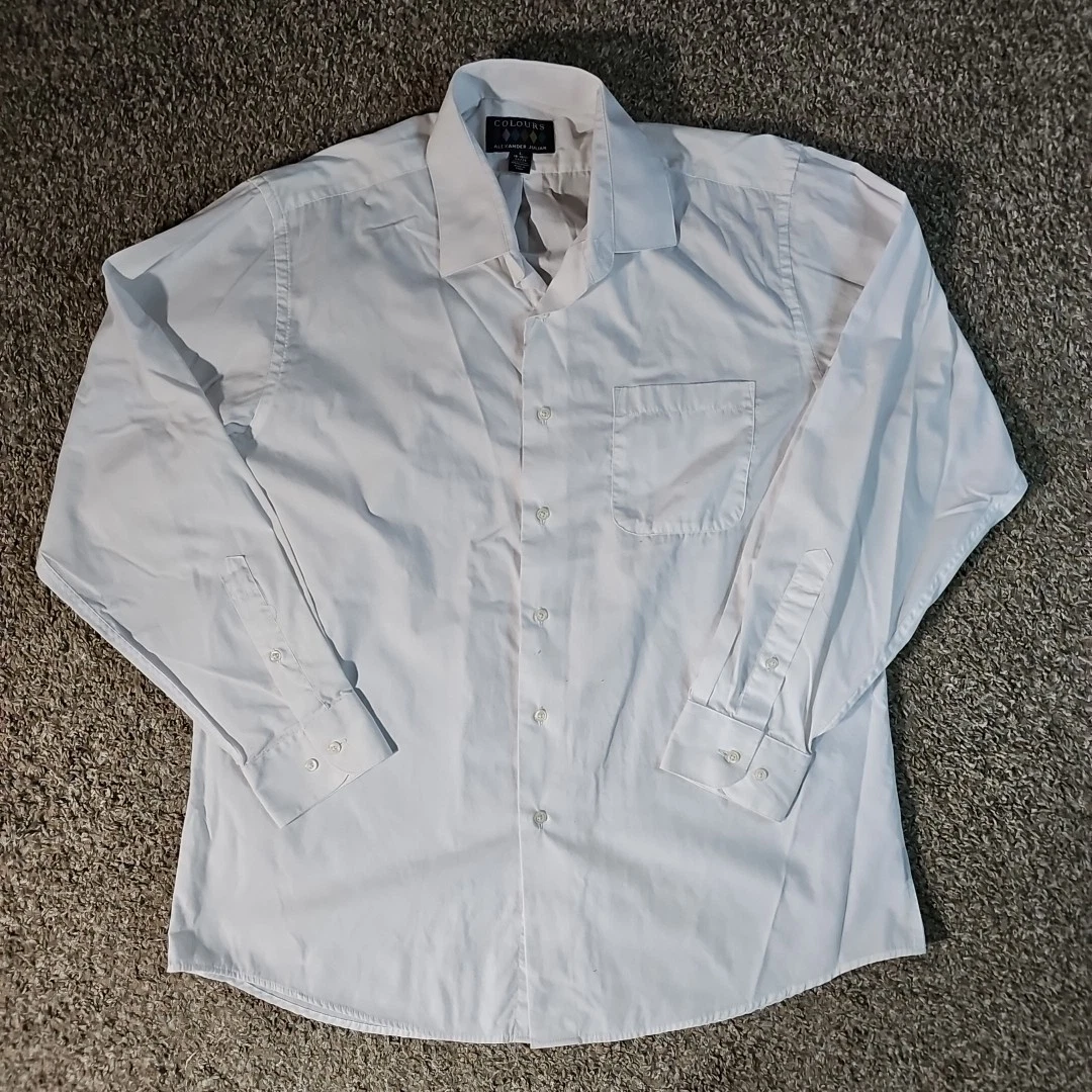 alexander julian colours white dress shirt Alexander Julian Colours Men's White Long