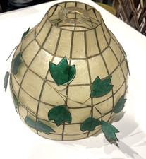 Vintage Tiffany Style Stained Glass Lampshade Mother Of Pearl 37cm