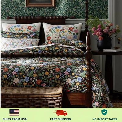 Rifle Paper Co. Strawberry Fields Classic Cool Cotton Percale Duvet Cover