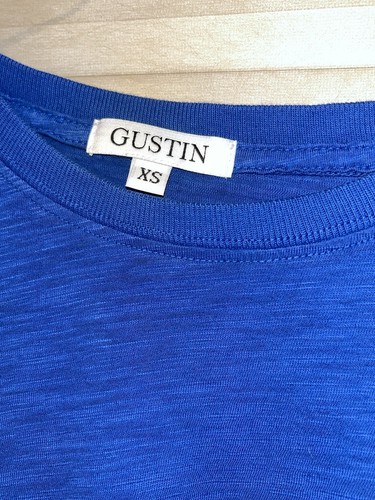 2 Gustin Belgian Linen Men’s T-shirt X-Small Indigo Blue - Picture 3 of 4