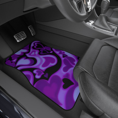 Heart Car Floor Mats, 90s Inspired Glam Car Decor, Vintage Car Accessory, Retro