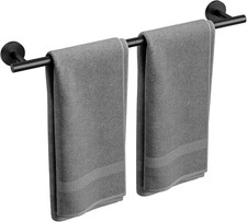 Matte Black Towel Bar, 24 Inch Bathroom Towel Rack Total Length 26-Inch , Towel