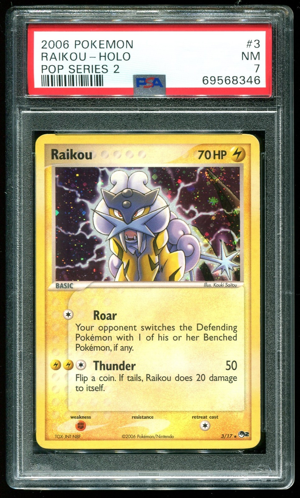PSA 7 Raikou Holo Pop Series 2 2006 Pokemon Card #3