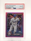 SHOHEI OHTANI 2024 TOPPS CHROME PINK REFRACTOR DODGERS PSA 10 Q1739
