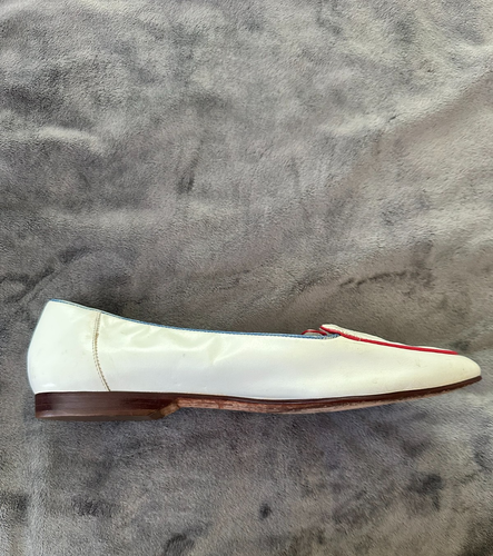 Vintage UNISA Womens Flats 7.5 US White Colorful Detail Retro 80s New Wave Prep - Picture 10 of 15