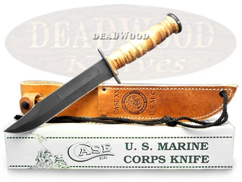 Cuchillo Case xx U.S. Marines USMC hoja fija cuero ranurado acero al carbono 00334 Foto 4 de 4