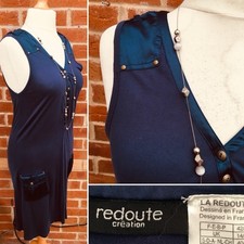 LA REDOUTE Size 14-16 Navy Blue Dress Spring Holiday Wedding Excellent S1