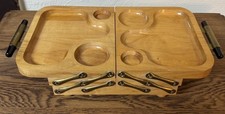 Vassoio servizio buffet espandibile 3 livelli legno MCM Karoff vintage anni 50 vassoio gioielli