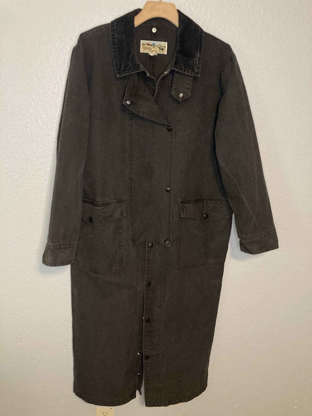 Saddlesmith Outfitters Duster SM Black Long Denim Ranch Western Coat Vintage