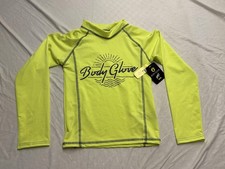 Body Glove Shirt Boys 10 Neon Yellow Rash Guard Long Sleeve UPF 50 Swim Surf