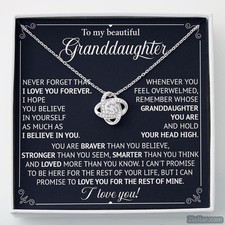 To My Beautiful Granddaughter Necklace - Special Gift from Grandma  Grandpa