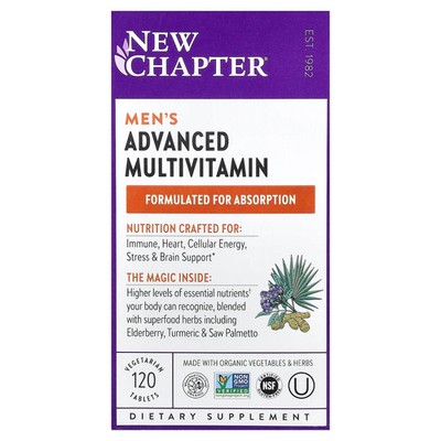 2 X New Chapter, Men's Advanced Multivitamin, 120 Vegetarian Tablets