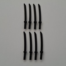 Lego - 8 x Black Minifigure Weapon Sword Katana / Shamshir (21459 / 30173)