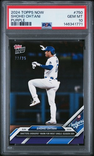 2024 TOPPS NOW PURPLE #750 SHOHEI OHTANI 22/25 PSA 10