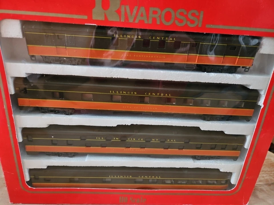 RIVAROSSI HO Scale 6953 B-Set 1930's Illinois Central Passenger Set NEW IN BOX - Image 2 of 4