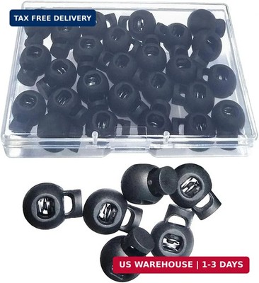 TTSAM 25 PCS Adjustable Ball Cord Lock Round Toggle Stopper Cord Stop Toggle Rop