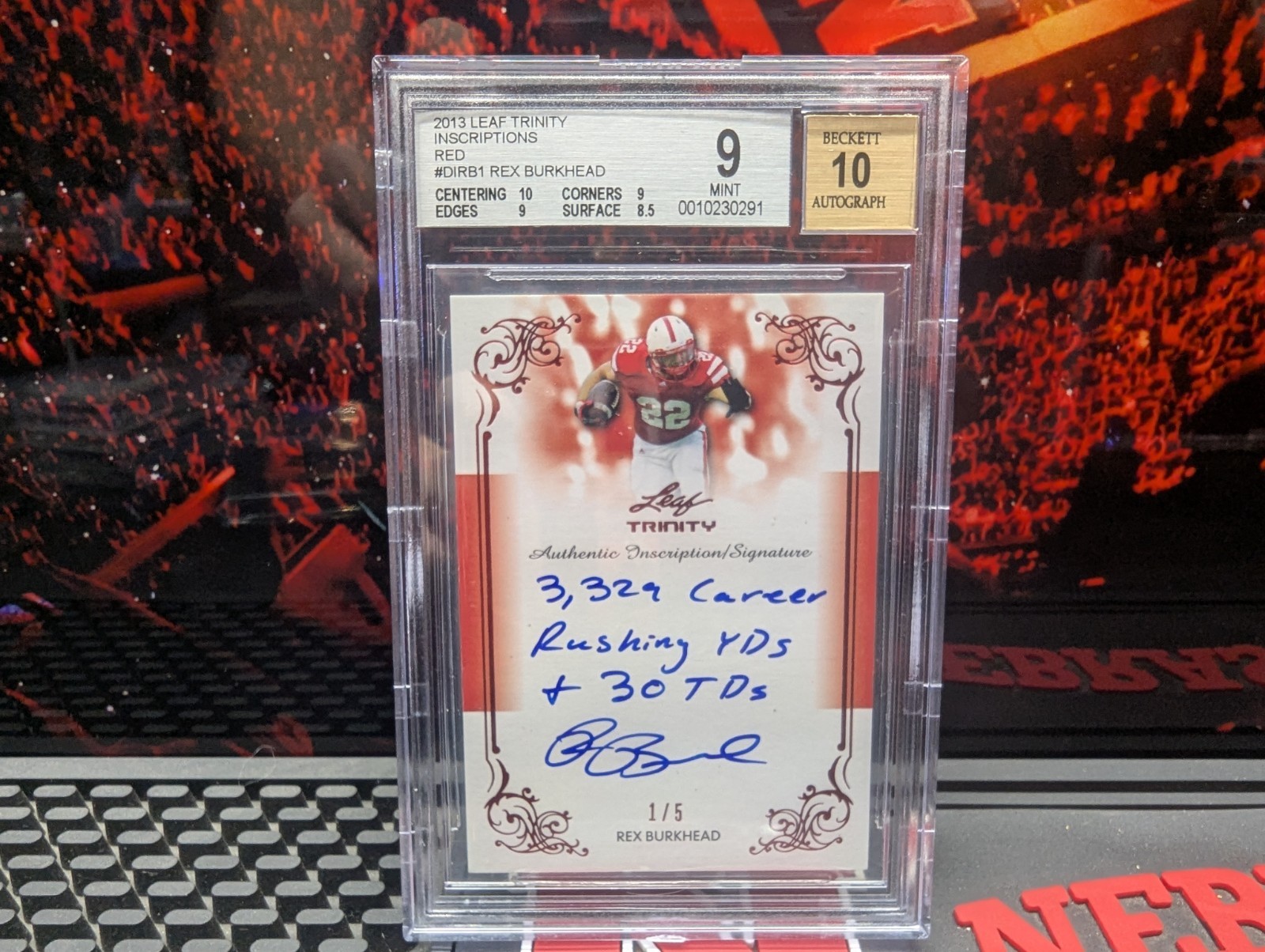 Rex Burkhead Leaf Trinity Inscriptions #RB1 Red
