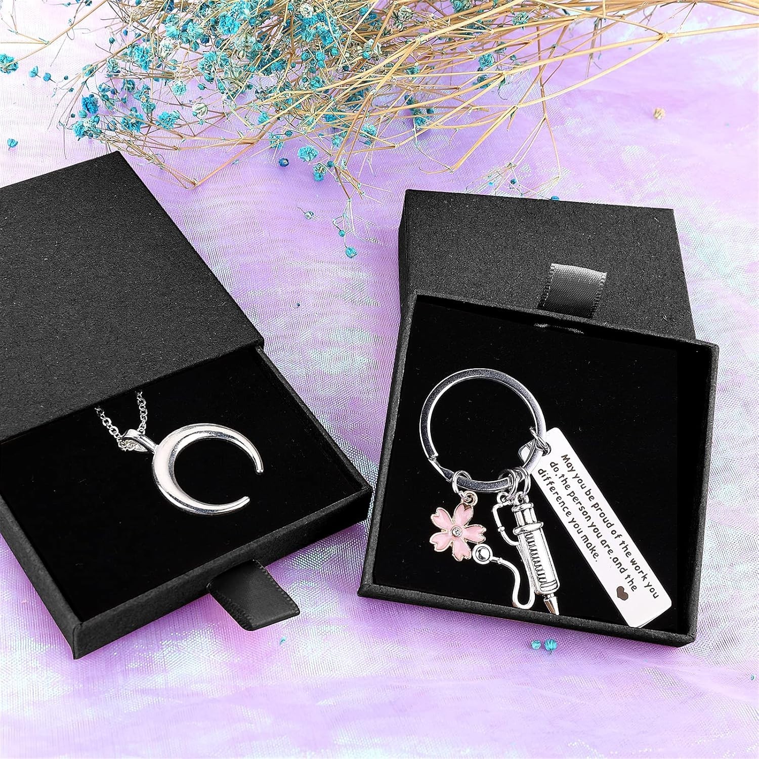 2 Pack Jewelry Gift Boxes Cardboard Jewelry Boxes, 2.9x3.1x0.7Inch Small Gift...