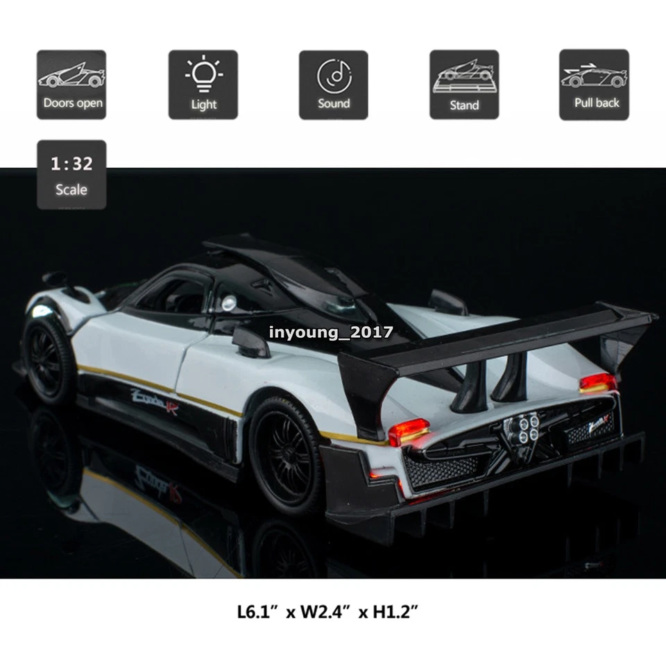 1/32 Pagani Zonda R 模型汽车压铸玩具车男孩儿童成人礼物玩具 — 第 2/4 张图片