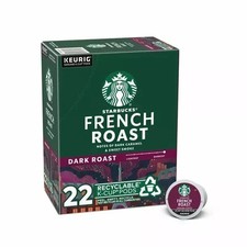 Starbucks French Dark Roast Keurig 22 K-Cup Coffee Pods, 100 Arabica ex 06/2026