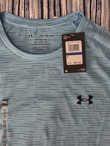 T-shirt uomo Under Armour blu chiaro erica XL nuova con etichette - Foto 2 di 3