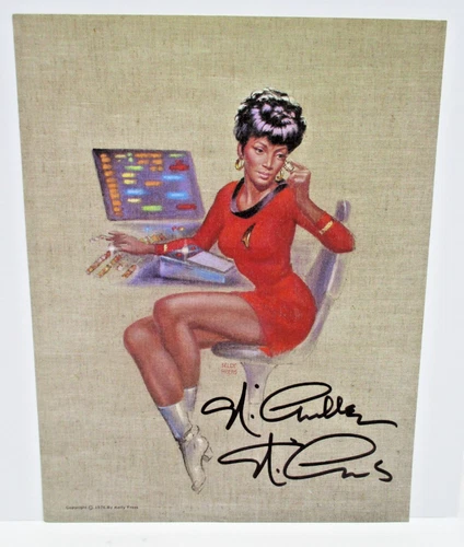 AUTOGRAPHED 1976 STAR TREK UHURA Kelly Freas Print NICHELLE NICHOLS COA CM7127