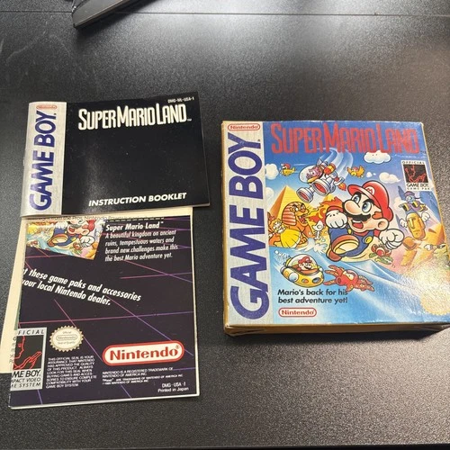 Super Mario Land (Nintendo Game Boy, 1989) Manual Case And Poster