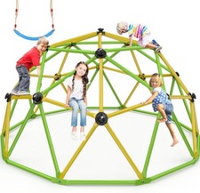 10Ft Climbing Dome,Jungle Gym w/Swing for Kids Supports 800lbs Toddler Play Set