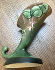 Vintage Roseville Pottery Vase Green Cornucopia 129-6 6” 1940’s Mid Century