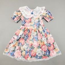 Vtg 80s 90s Sarah Too By Sarah Kent Girls Party Flower Girl Dress Size 10 USA