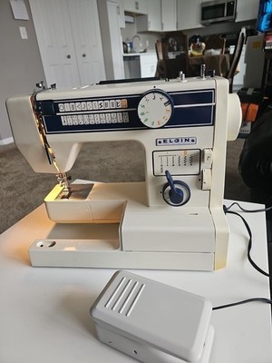 Elgin Sewing Machine Model 999F Deluxe ZigZag Tested Works | eBay