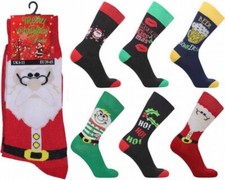 Mens Christmas Xmas Cotton Novelty Seasonal Festive Joke Socks lot All Sizes