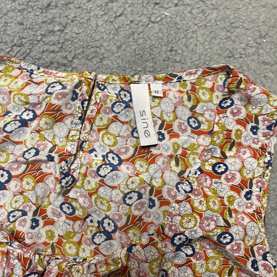 BLUSA SENO MUJER TALLA 12 SIN MANGAS FLORAL AZUL ROSA Foto 3 de 4