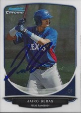 Jairo Beras Texas Rangers 2013 Bowman Chrome Rookie Signed Card