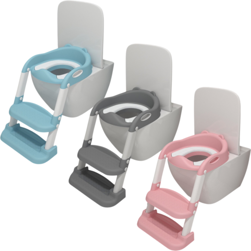 Potty Trainer Toilet Seat Chair Kids Toddler With Ladder Step Up Training Stool - Picture 2 of 15