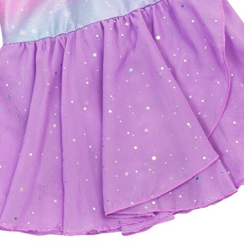 Niñas Vestido de Baile Ballet Manga Volantes Tutú Falda Leotardo Sirena - Imagen 18 de 22