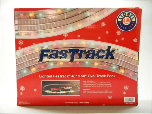 LIONEL FASTRACK LIGHTED CHRISTMAS 40X50 OVAL PACK O GAUGE terminal 2025080 NEW - Picture 2 of 4