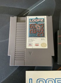 Loopz Nintendo Entertainment System Game Cartridge Dust Cover Manual Japan NES