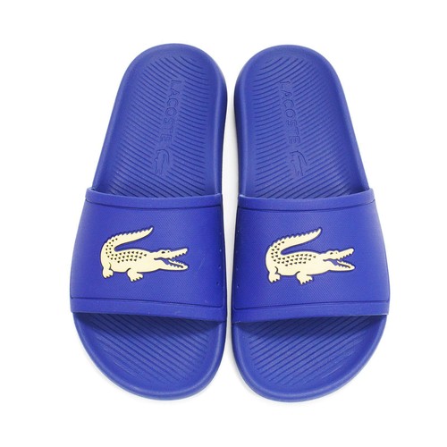 Lacoste Men Sandals Flip Flops Croco Slide Sandals Navy - 第 11/12 張圖片
