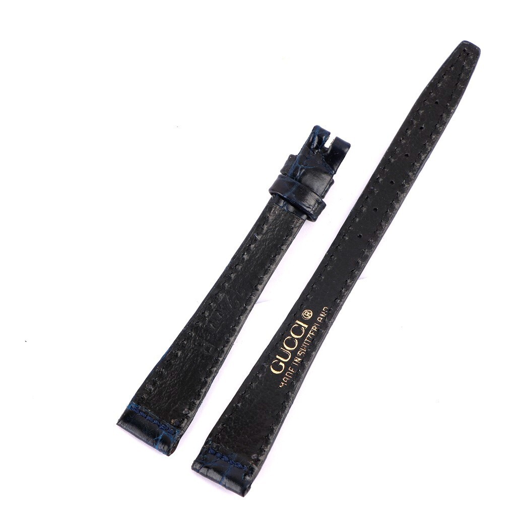 6000L Gucci Original Dark Blue Leather Band 12MM, With 8mm Gucci