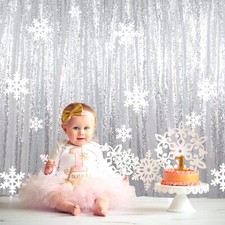 Sequin Backdrop 5FTx7FT Silver Sequin Backdrop Curtain Photo Backdrop 7FT Sil...