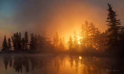 Algonquin Sunrise by Matthew Huras Fine Art Print Sunrise Pond Lake Nature 14x22