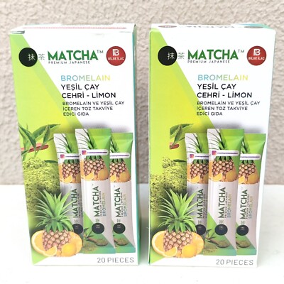 2 BOX Matcha Bromelain Zitrone & Grüntee Detox Japanischer Antioxidantien
