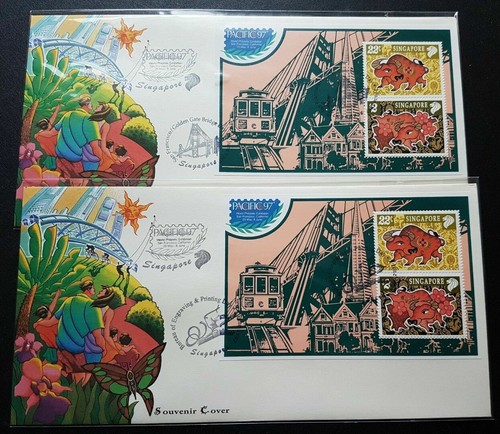 1997 Singapore Zodiac Ox Year USA Pacific Stamp Exhibition Souvenir Covers FDC - Picture 4 of 7