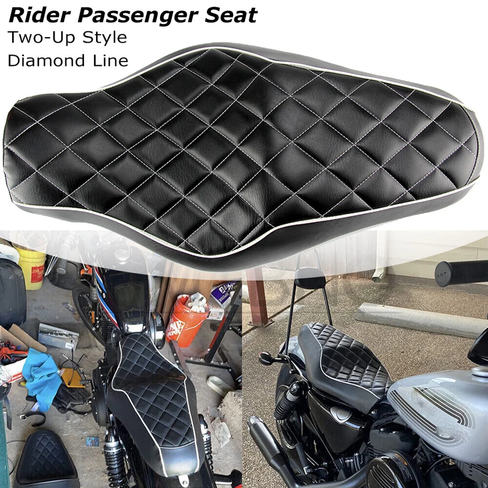 Motorcycle Driver Passenger Two Up Seat For Harley Iron 1200 883 48 Sportster XL Foto 2 de 4