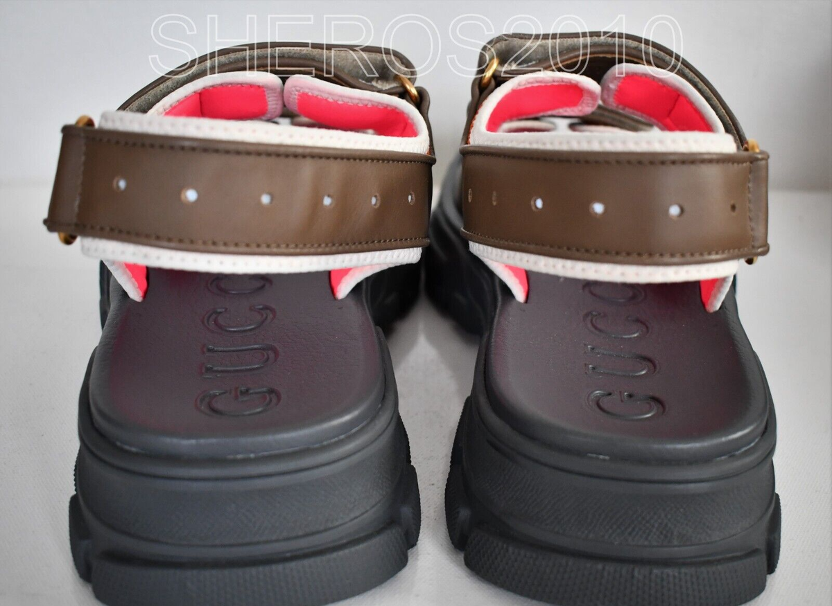 ?️ GUCCI Brown AGURU LEATHER and MESH Hiking Sport Men