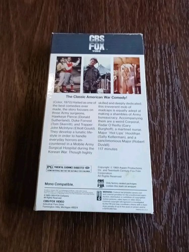 M*A*S*H [MASH] (VHS 1985) CBS FOX Video Donald Sutherland, Elliot Gould EXC COND - Picture 2 of 3