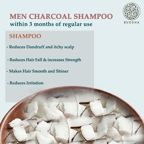 Männer Kohle Shampoo (200 ml, 7 oz) - 100 % Ayurveda zertifiziert - aktivierter Bambus - Bild 3 von 5