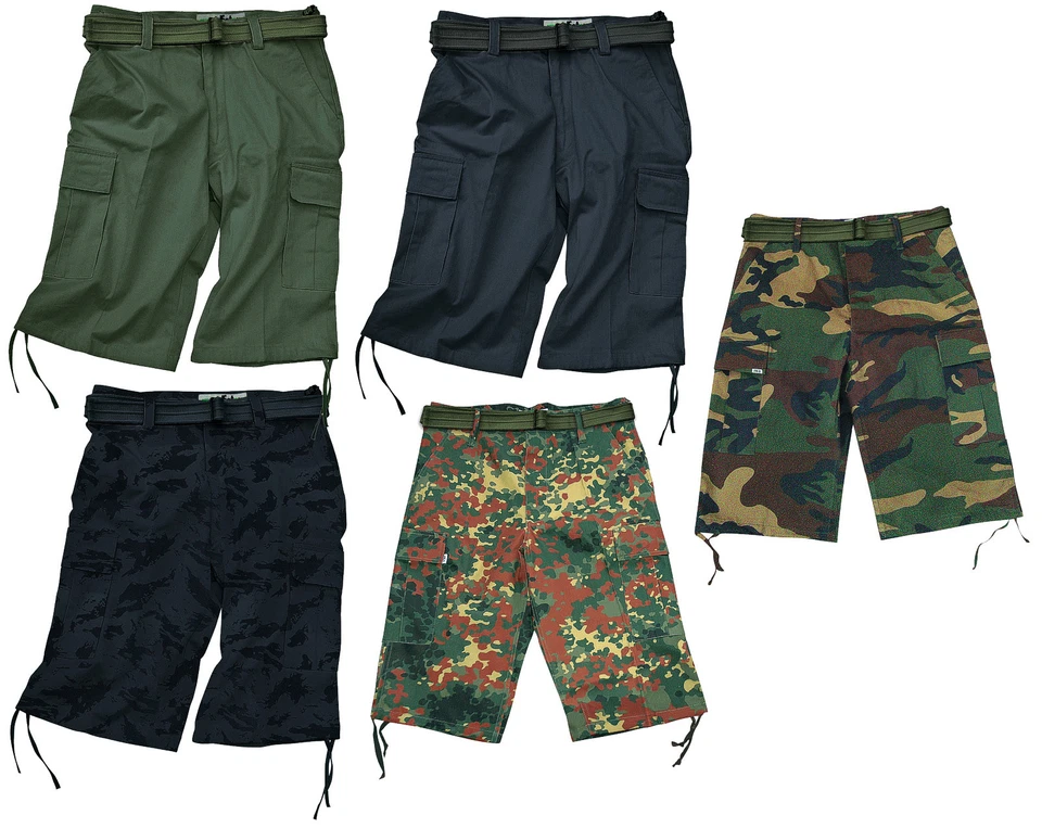 NO NAME Cargo Short Bermuda Shorts Vintage Ranger Hose Outdoor mit Gürtel »Army Style«