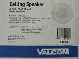 Valcom V 1020c 8 Flush Mount Self Amplified Speaker New Old Stock